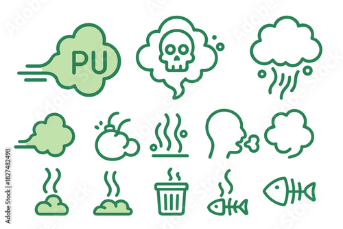 Bad smell and foul odor showing stench, toxic fumes, and air pollution concepts
