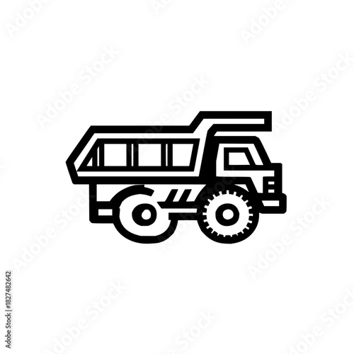 Dump truck vector illustration construction vehicle heavy equipment transportation industry design graphic art icon 100
