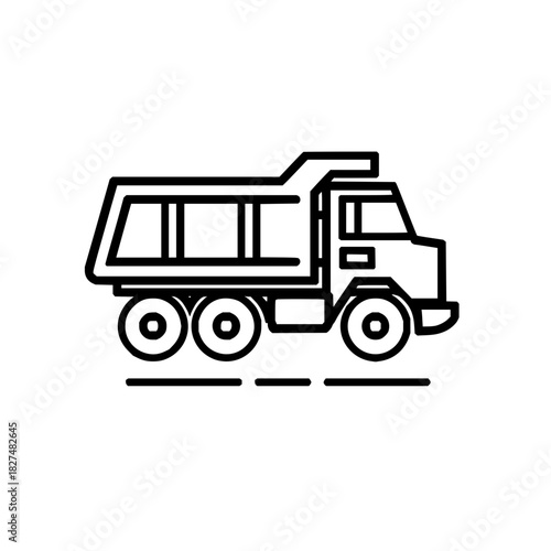 Dump truck vector illustration construction vehicle transport truck heavy equipment truck tipper truck design icon 100