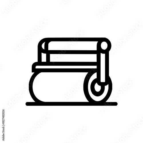 Illustration of a road roller construction equipment vehicle machinery engineering tool for paving and compaction