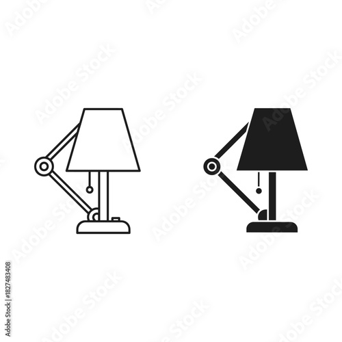 Simple outline and silhouette of an adjustable desk lamp