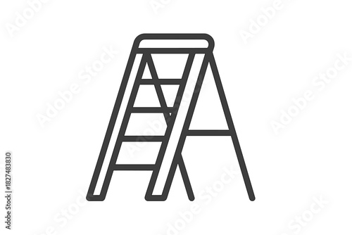 Simple folding stepladder used for reaching high places during construction and repair