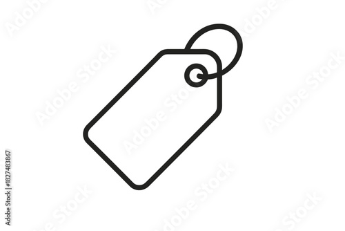 Simple blank price tag or retail label outline graphic for e-commerce and shopping applications