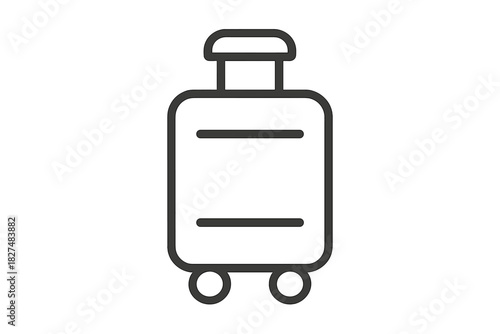 Rolling luggage suitcase with handle and wheels, essential equipment for international travel and vacation trips