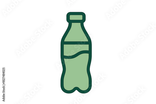 Simple outline icon of a plastic beverage bottle filled with green liquid