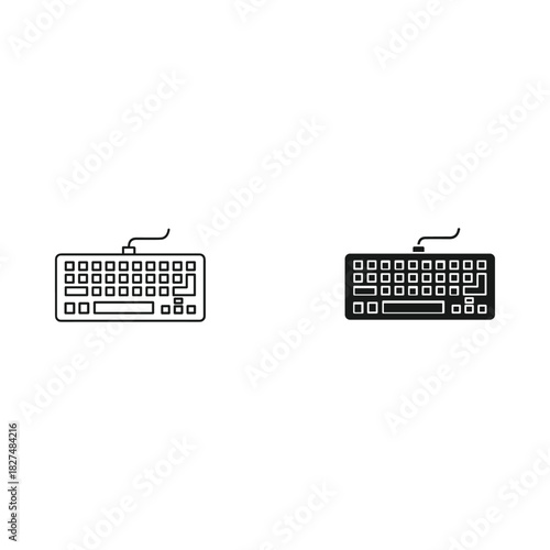 Two simple keyboard icons one outline one filled