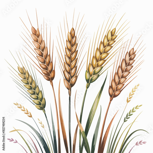 A stunning representation of golden wheat stalks swaying gently in a breeze, symbolizing nature's bounty and the essence of agricultural abundance.