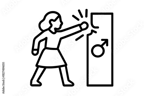 Woman breaking male gender barriers and stereotypes