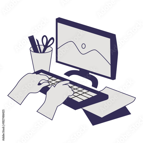 Work on deadline tasks in simple vector style