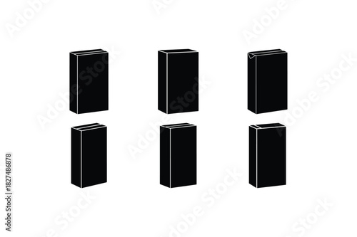 Vertical Block Formation Silhouette Graphic Set