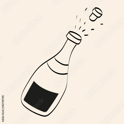 Champagne bottle cork popping in celebration during a festive gathering