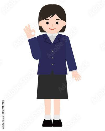 OKサインを出す女の子