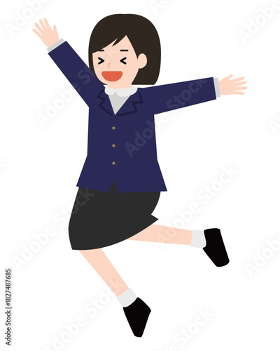 大喜びで跳ねる女の子