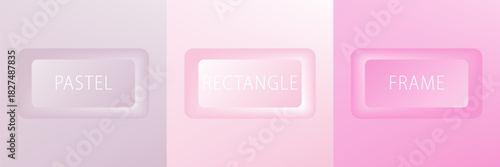 Set of abstract 3D luxry rectangle frame border design. Collection of geometric scene for cosmetic product. Elements for design. Top view of podium or pedestal. EPS10 vector.