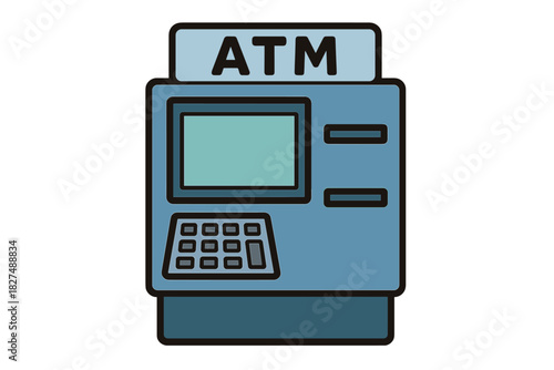 Automated Teller Machine ATM representing banking finance and cash withdrawal services