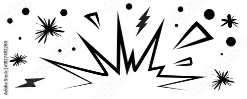 Spark comic emotion line set, manga movement emphasis