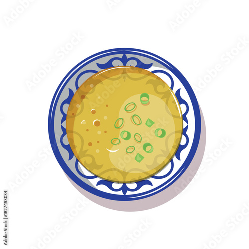 kazkah traditonal nomadic food shorpa with cut fresh onion rings