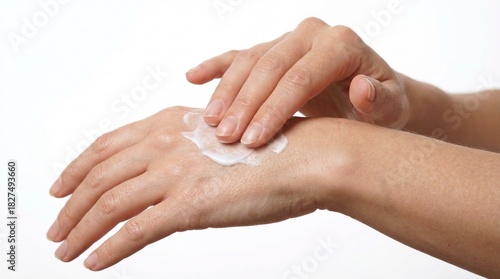 Wallpaper Mural Close-up of a woman's hand with lotion on the back of her hand. Torontodigital.ca