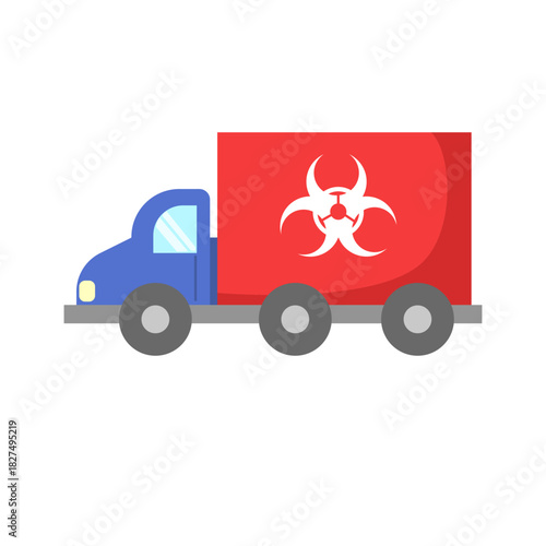 Red Biohazard Waste Container. medical waste management  concept