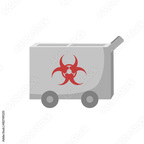 Red Biohazard Waste Container. medical waste management  concept