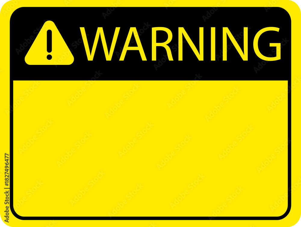 Obraz premium yellow warning sign with caution tape