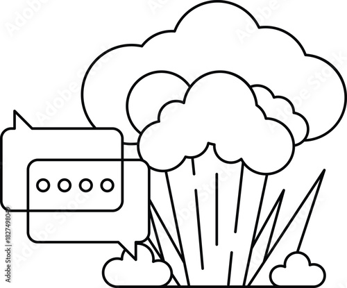 A cartoon of a cloud with a speech bubble that says "I'm not sure what you're sa