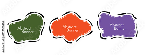 Abstract modern geometric design colorful shape banners set