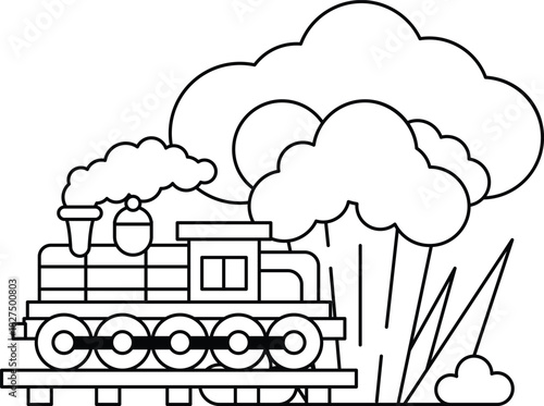 A train is going down a track with smoke coming out of the engine