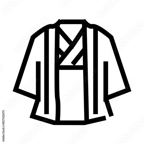 kimono shirt design outline icon vector