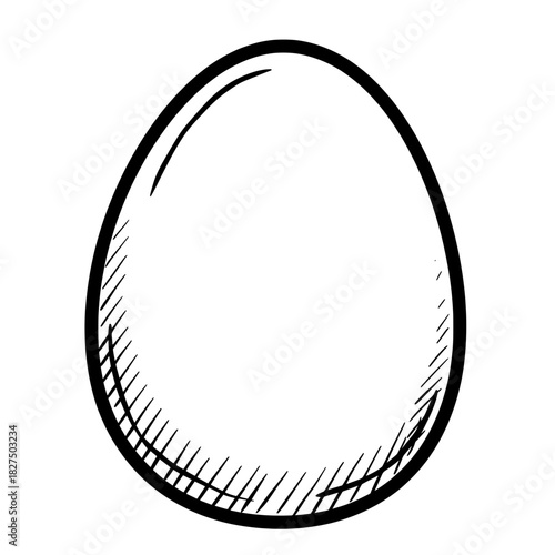 Blank egg shape illustration in simple outline style  
