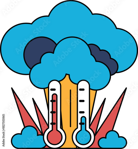 Two thermometers on a cloudy day