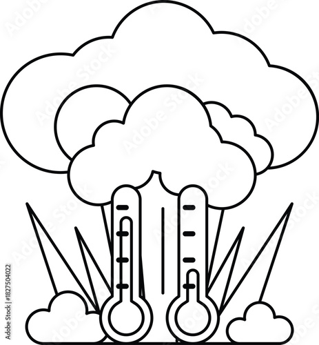 Two thermometers on a cloudy day