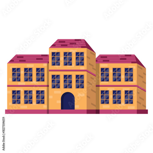 School Building Illustration