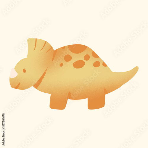 Illustration watercolor of an triceratop