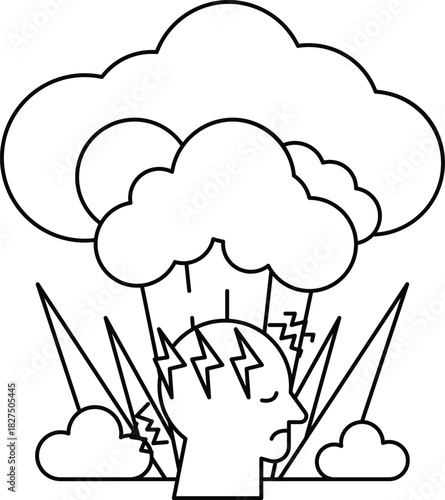 A man is shown with his head in the air, looking at the sky