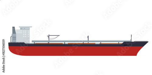 ​Flat design oil tanker