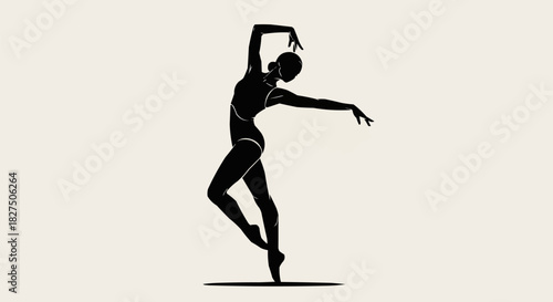 Elegant Silhouette of a Ballerina in Motion.
