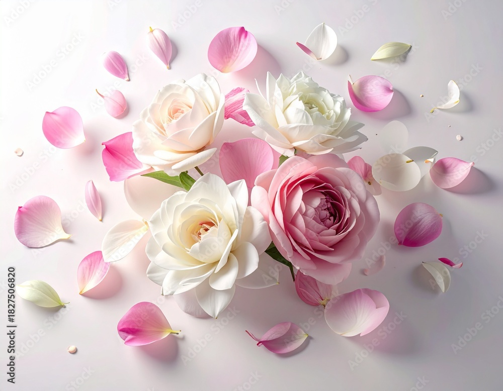 Fototapeta premium Elegant Romantic Floral Petal Scatter