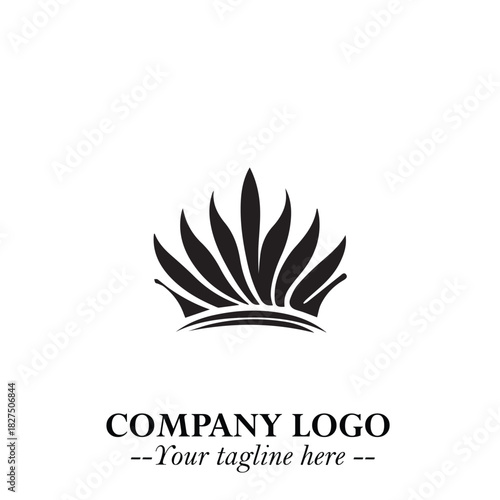 Elegant Black Crown Logo Symbol on a Clean White Background for Premium Branding Design