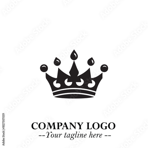 Elegant Black Crown Logo Symbol on a Clean White Background for Premium Branding Design