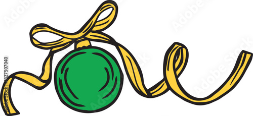 merry christmas celebration vector line art