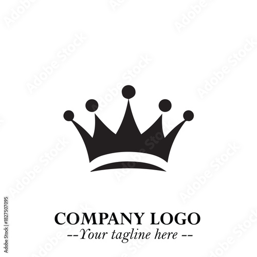 Elegant Black Crown Logo Symbol on a Clean White Background for Premium Branding Design