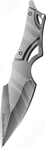 Knife Kitchen Grey Vector Draw Design Funny Cute Eat Cartoon