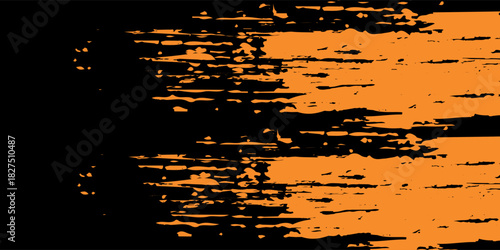 orange black brush Car sticker wrap pattern banner abstract sporty lines black orange color combination grunge brush modern pattern racing motorsport vector design. eps 10