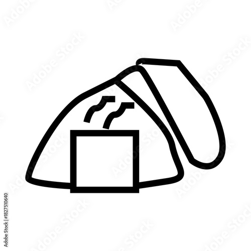 onigiri japanese food outline icon vector