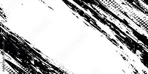 Tire tread marks, wheel textures, tire marks - car racing, motocross, drift, rally, off-road and others. Vector black isolated texture in grunge style. Modern Creative trendy design