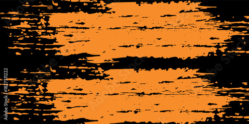 orange black brush Car sticker wrap pattern banner abstract sporty lines black orange color combination grunge brush modern pattern racing motorsport vector design. eps 10