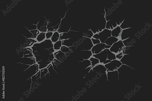 broken lines Cracked glass for creative design vector illustration. impact cracks. Perfect for digital art, graphic design, and realistic simulation of broken surfaces. Eps 10