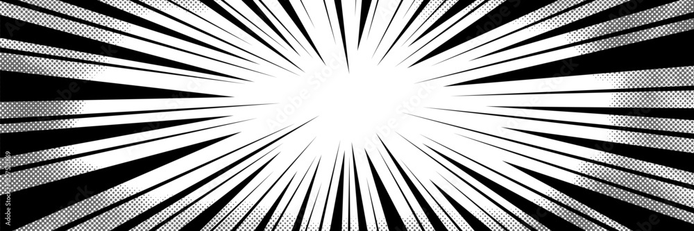 Obraz premium Speed and motion define this anime comic background. Manga-style effect with flowing lines perfect for action scenes.