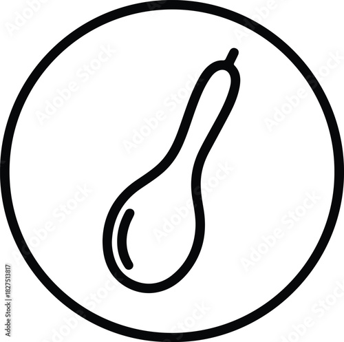 Illustrator Bottle gourd vegetable icon symbol inside circle Silhouette vector